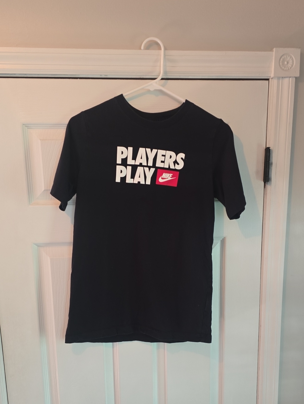 Nike Black 'Players Play' Graphic Tee with Red Logo